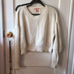 Cream cropped knit sweater